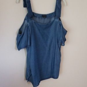 Chambray denim top Ann Taylor